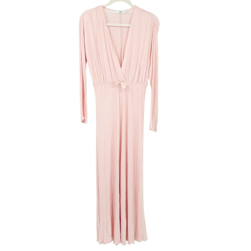 I.Magnin Barbiecore Vintage Modal Blend‎ Lounge House Maxi Dress Size S Pink